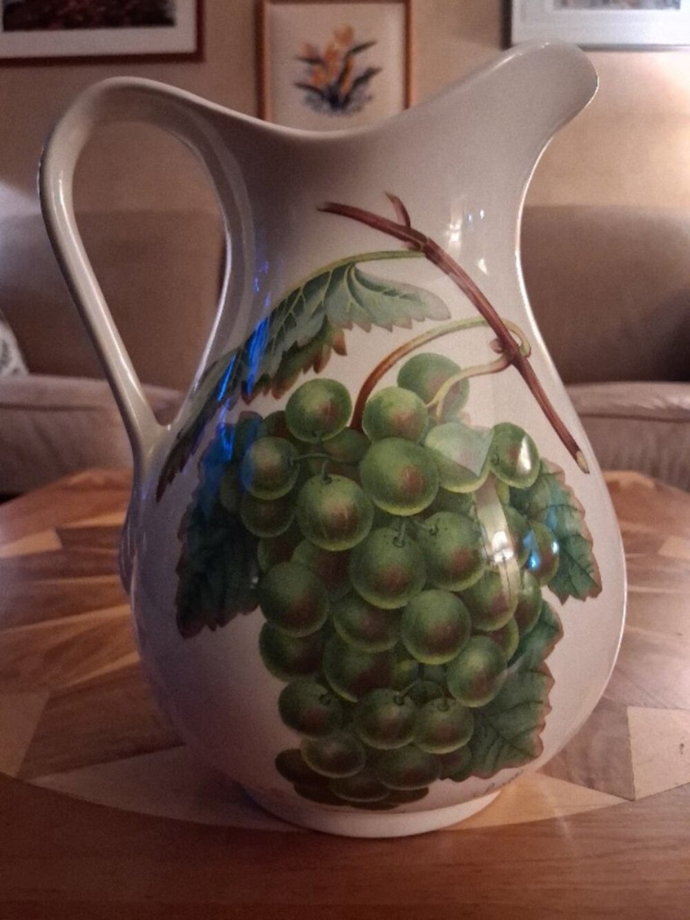 Vintage Portmeirion The White Sweetwater Grape  56oz Ponoma Pitcher~Discontinued